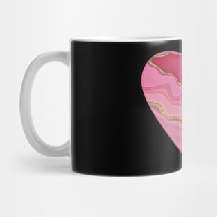 creative heart patterned with pink gold slice agate Mug